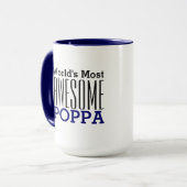 Weltweit PHANTASTISCHSTE POPPA-Text-Design Tasse (Vorderseite Links)