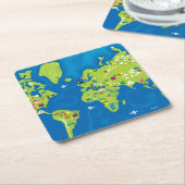 Weltweit Rechteckiger Pappuntersetzer (angewinkelt)