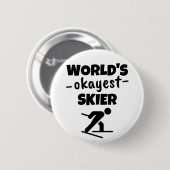 Weltweit schönster Skifahrer Button (Vorne & Hinten)
