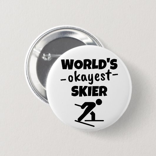 Weltweit schönster Skifahrer Button (Vorne & Hinten)