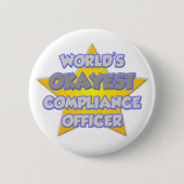 Weltweit Top Compliance Officer .. Joke Button (Vorderseite)