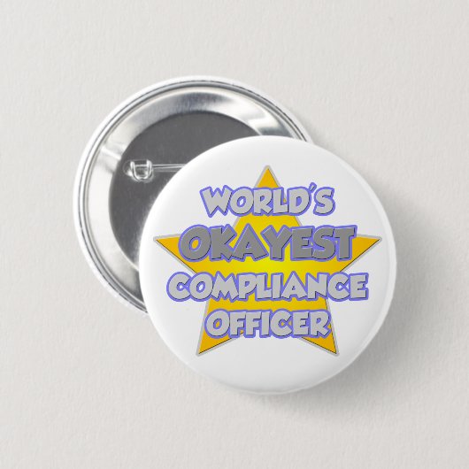 Weltweit Top Compliance Officer .. Joke Button (Vorne & Hinten)