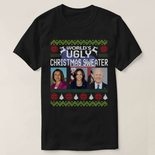 Weltweit Ugly Pelosi Kamala Joe Biden Christmas Sw T-Shirt (Design vorne)