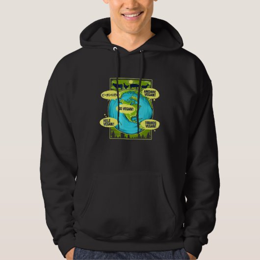 Weltweit Vegan gehen Hoodie (Vorderseite)