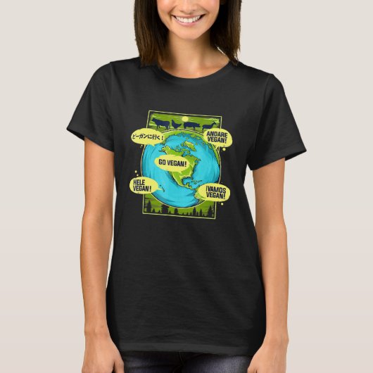 Weltweit Vegan gehen T-Shirt (Vorderseite)
