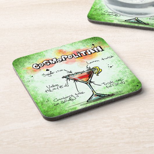 Weltweit verbreitetes Rezept Getränkeuntersetzer (Linke Seite)