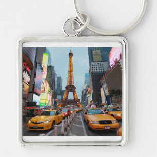 Weltweit vermischt - New York City & Paris Schlüsselanhänger