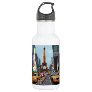 Weltweit vermischt - New York City & Paris Trinkflasche