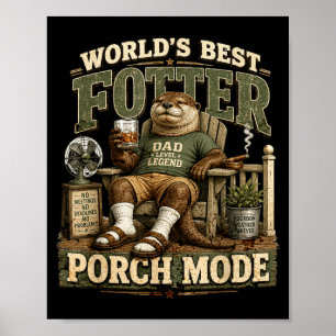 Weltweit verrückteste Veranda Mode lustiger Otter- Poster