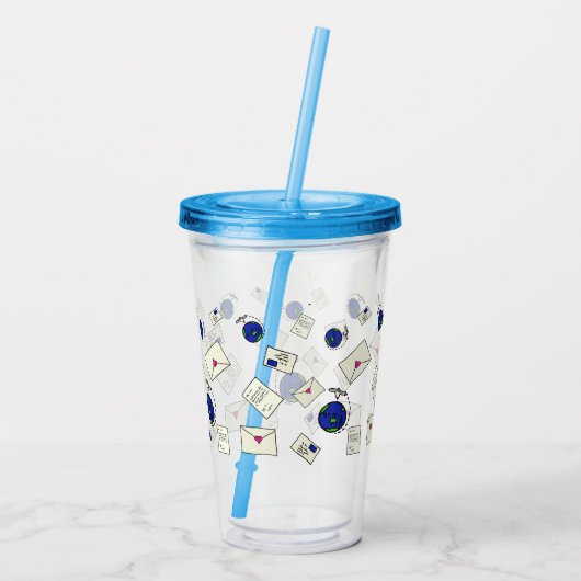 Weltweit verschicken acryltrinkbecher (Rückseite)