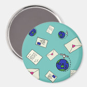 Weltweit verschicken magnet (Vorderseite/Rückseite)