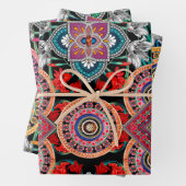 Weltweit Vintages Retro-Muster Geschenkpapier Set (Beispiel)