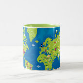 Weltweit Zweifarbige Tasse (Mittel)