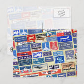 Weltweite Airmail Labels Postkarte (Vorne/Hinten)