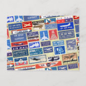 Weltweite Airmail Labels Postkarte (Vorderseite)