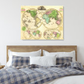Weltweite globale Projektion Leinwanddruck (Insitu (Schlafzimmer))