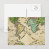 Weltweite globale Projektion Postkarte (Vorne/Hinten)