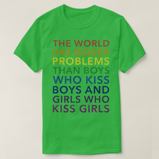 Weltweite größere Probleme Jungen Mädchen küssen R T-Shirt (Design vorne)