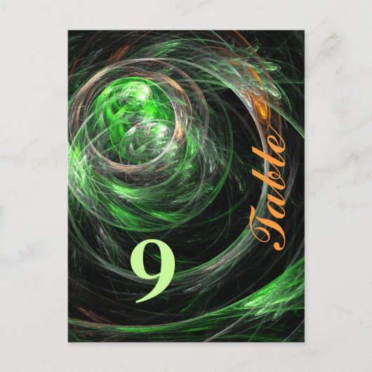 Weltweite grüne Tischnummer - Postkarte (Vorderseite)