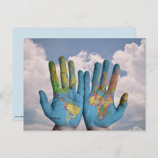 Weltweite Hände Postkarte (Vorne/Hinten)