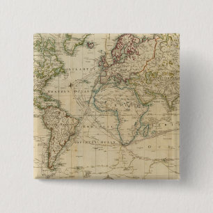 Weltweite Handfarbenkarte Button