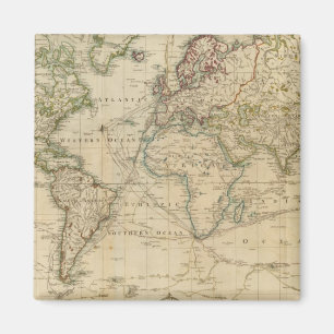 Weltweite Handfarbenkarte Magnet