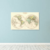 Weltweite hypsometetrische Karten Leinwanddruck (Insitu (Holzboden))