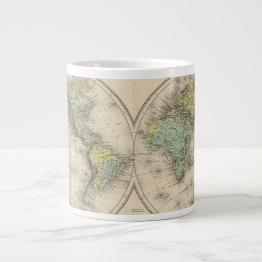 Weltweite hypsometrische Karten Jumbo-Tasse (Vorderseite)