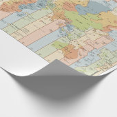 Weltweite Karte der Zeitzonen Geschenkpapier (Ecke)