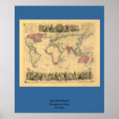 Weltweite Karte des britischen Empire aus den 1850 Poster (Vorne)