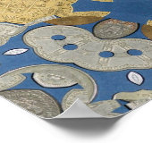 Weltweite Münzstar-Blume Poster (Ecke)