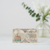 Weltweite Reise Luggae und Karte (Stehend Vorderseite)