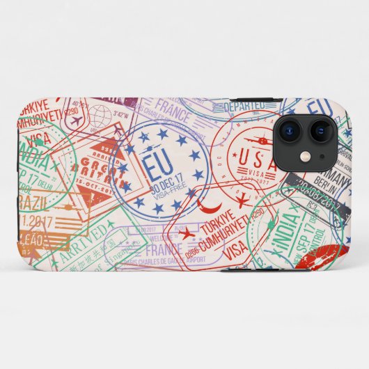 Weltweite Reisekennzeichnungen in allen Mustern Case-Mate iPhone Hülle (Rückseite (Horizontal))