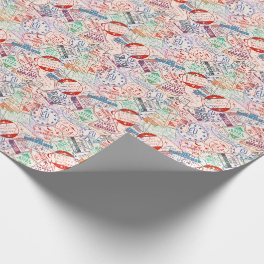 Weltweite Reisekennzeichnungen in allen Mustern Geschenkpapier (Ecke)