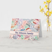 Weltweite Reisekennzeichnungen in allen Mustern Karte (Gelbe Blume)