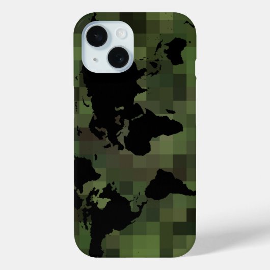 Weltweite Schwarze Grafik Case-Mate iPhone Hülle (Rückseite)
