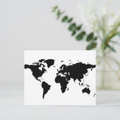Weltweite schwarze Grafik Postkarte (Stehend Vorderseite)
