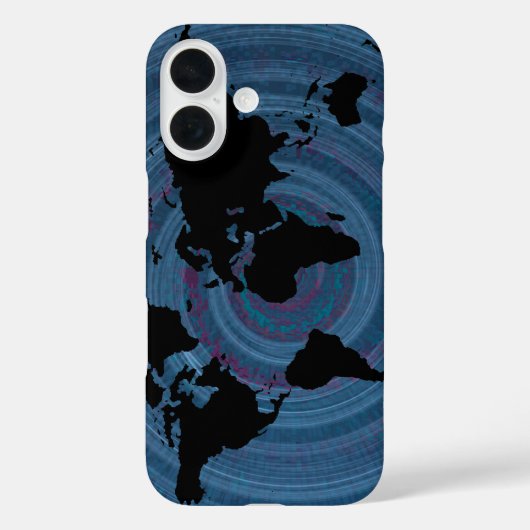 Weltweite schwarze Karte Case-Mate iPhone Hülle (Rückseite)
