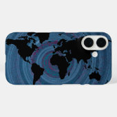 Weltweite schwarze Karte Case-Mate iPhone Hülle (Rückseite (Horizontal))