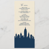 Weltweite Skyline-Ziel-Liebe Hochzeitsmenü Programm (Vorderseite)