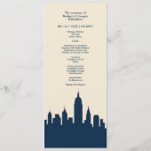 Weltweite Skyline-Ziel-Liebe Hochzeitsmenü Programm (Rückseite)