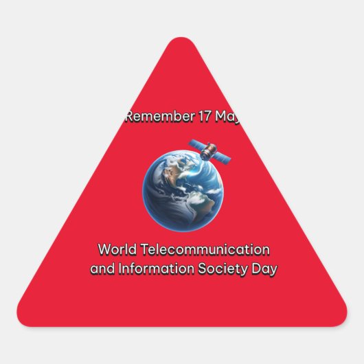 Weltweite Telekommunikation und Informationsgesell Dreieckiger Aufkleber (Vorderseite)