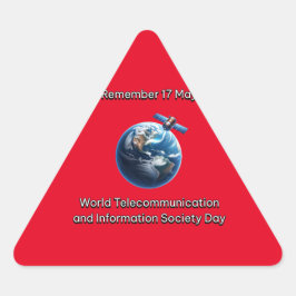 Weltweite Telekommunikation und Informationsgesell Dreieckiger Aufkleber