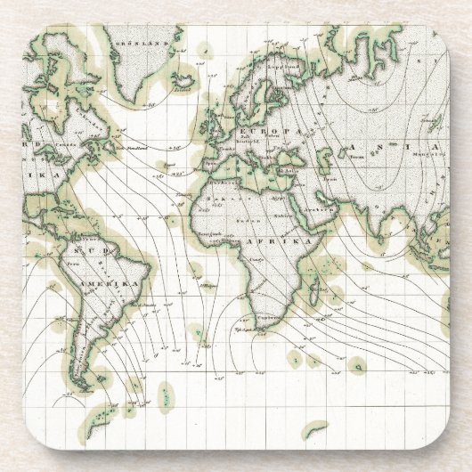 Weltweite Verbreitung Untersetzer (Vorderseite)