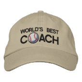 Weltweiter Best-Baseball-Coach Bestickte Baseballkappe (Vorderseite)