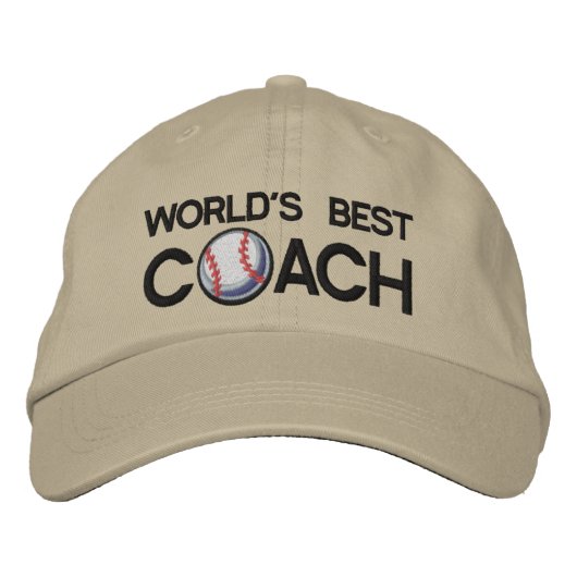 Weltweiter Best-Baseball-Coach Bestickte Baseballkappe (Vorderseite)