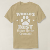 Weltweiter Bester Boston Terrier Grandma Dog Lover T-Shirt (Design vorne)