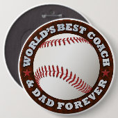 Weltweiter Bester Coach & Vater 1 Button (Vorne & Hinten)
