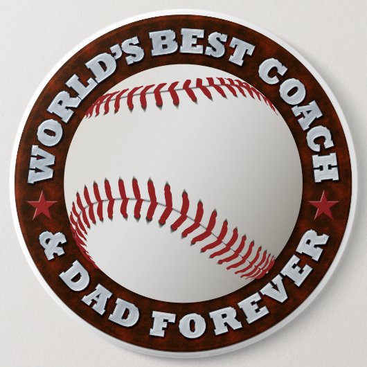 Weltweiter Bester Coach & Vater 1 Button (Vorderseite)