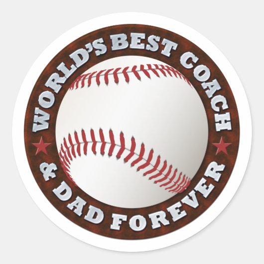 Weltweiter Bester Coach & Vater 1 Sticker (Vorderseite)